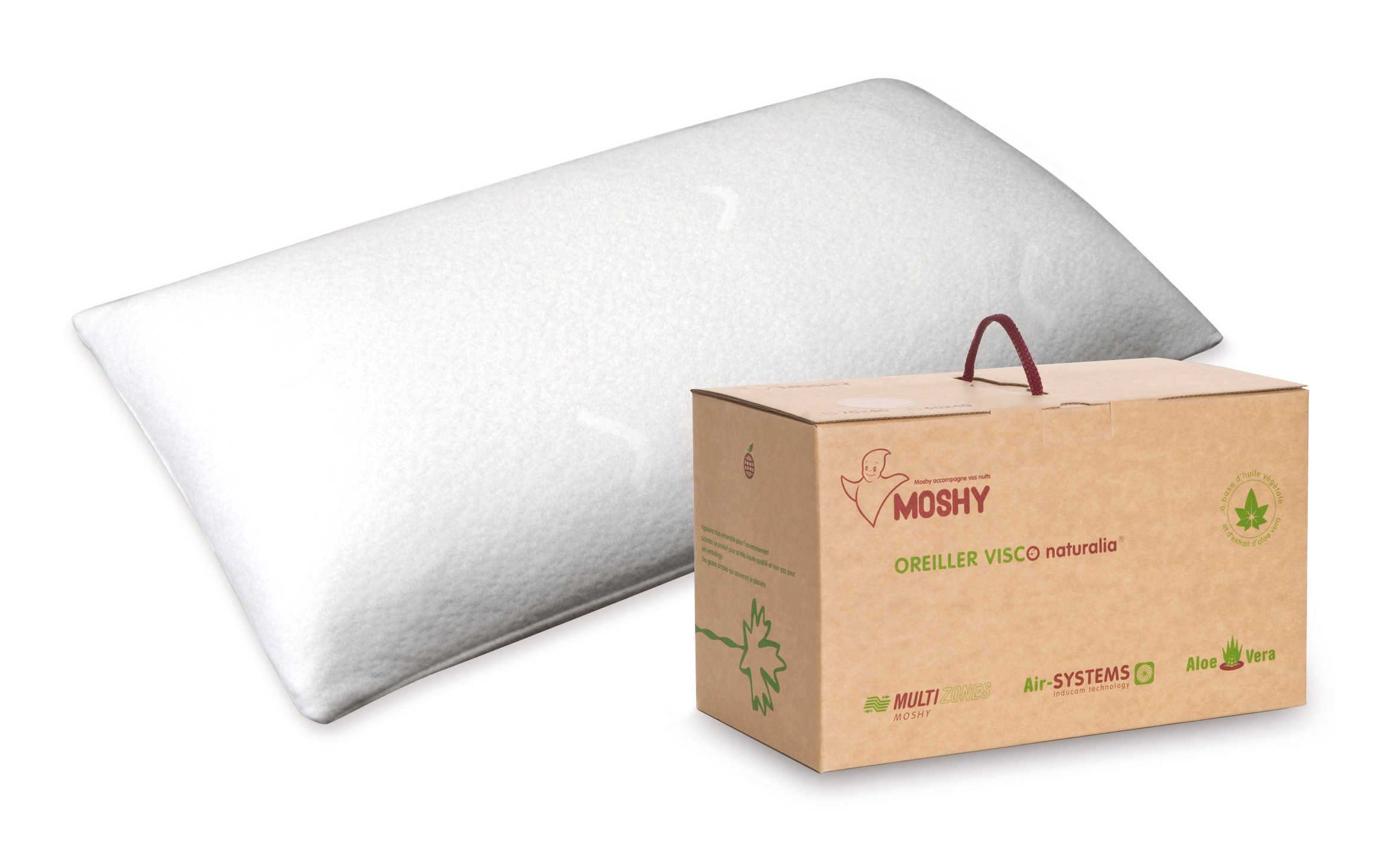 Oreiller Moshy visco naturalia en mousse viscoélastique