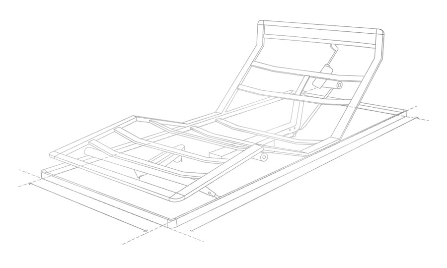 Sommier métallique à 3 moteurs