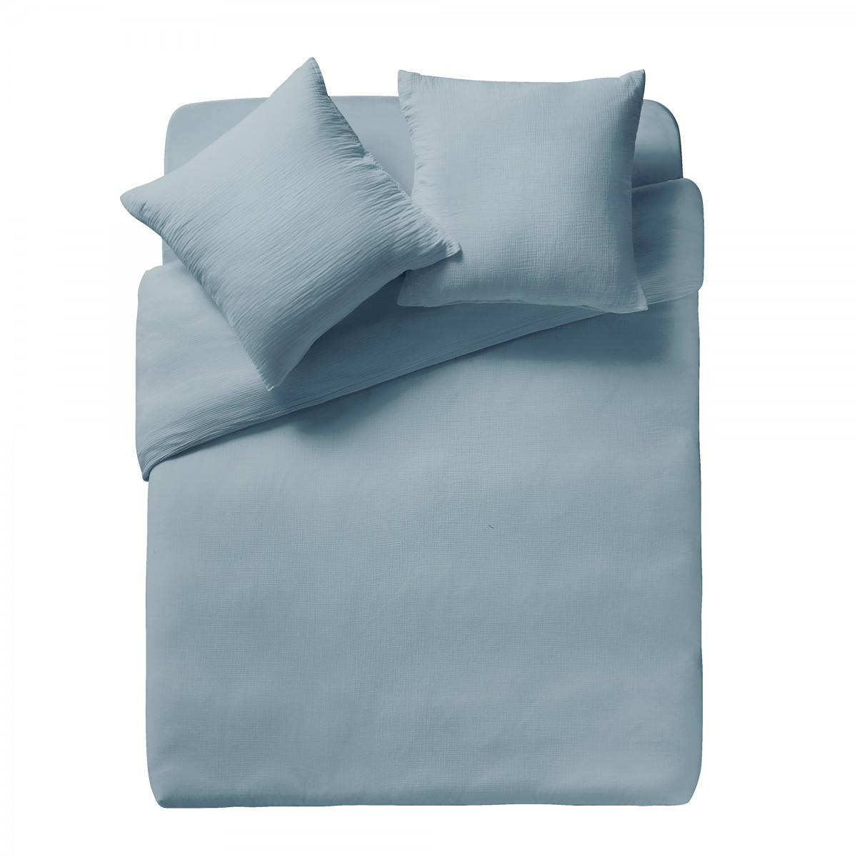 Housse de couette - Tendresse bleu alpin - gaze de coton