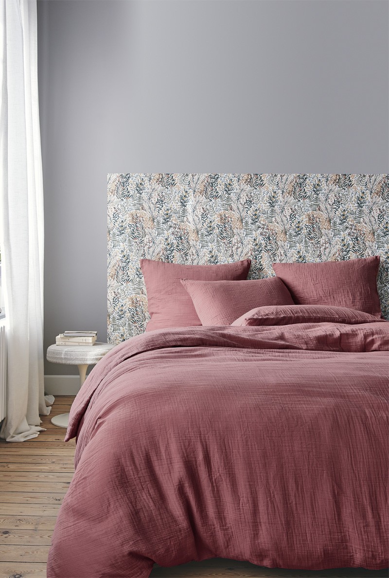Housse de couette - Tendresse rose - gaze de coton